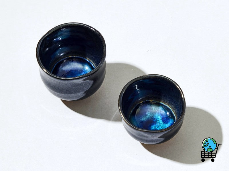 004102_波ぐい吞み – 石垣焼窯元 Ishigaki-yaki Pottery Studio